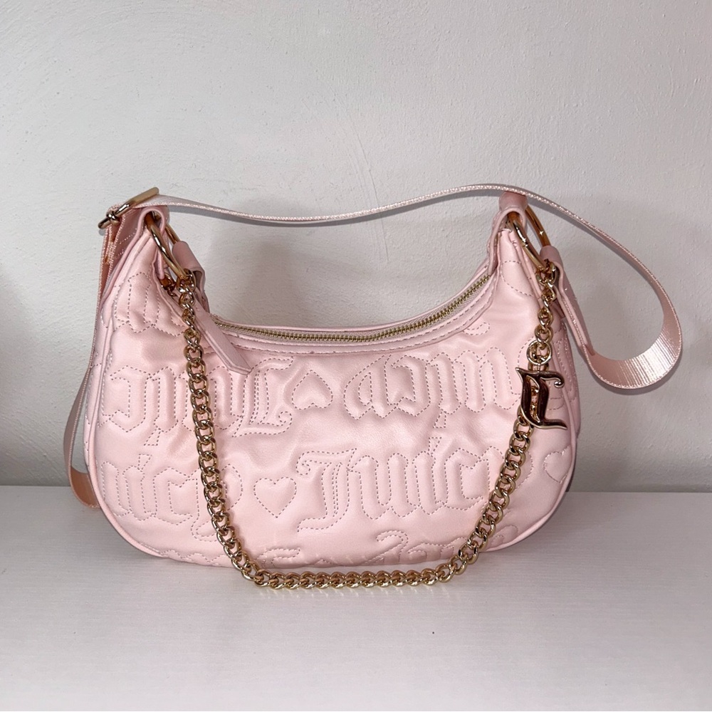Juicy Couture Juicy Puff Half Moon Crossbody Powder Blush.